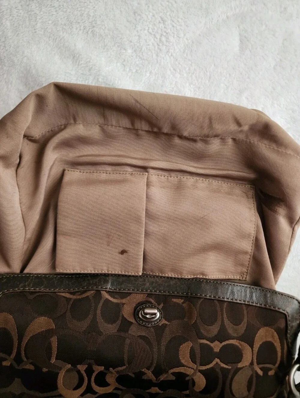 COACH Signature Brown Chelsea Satchel Shoulder *stained*